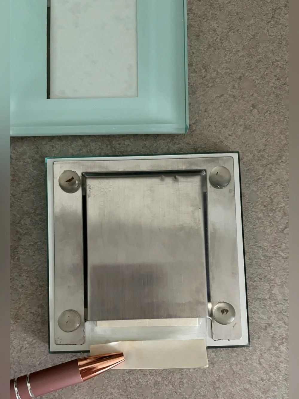 Crate&Barrel Glass Photo Coasters Set 4